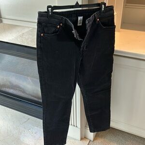 H&M Black Denim Mom Jeans Size 10